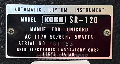 Korg SR-120 – Unicord / Mini Pops