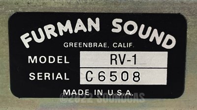 Furman Sound RV-1 Spring Reverb with Limiter