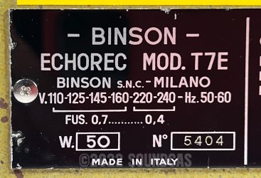 Binson Echorec 2 T7E Super-Slow Varispeed