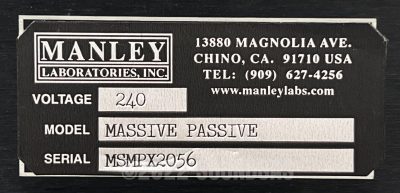 Manley Massive Passive Stereo Tube Equalizer