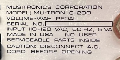Musitronics Mu-Tron C-200 Volume Wah